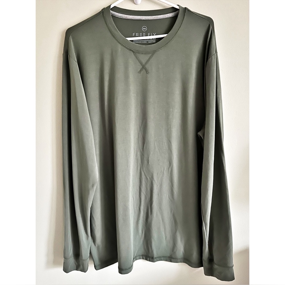 Free Fly olive green bamboo long sleeve shirt 2XL